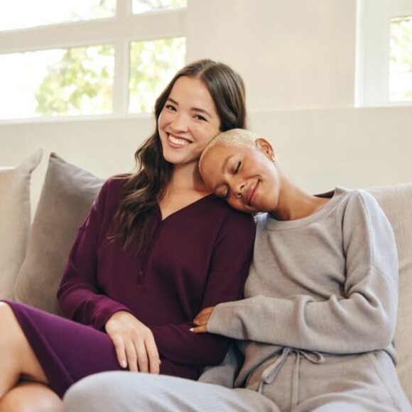 Kit and Ace | Dawn Waffle Lounge Dress In Purple - Picture 2 of 12